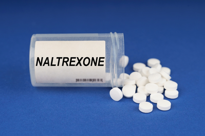 naltrexone bottle and pills
