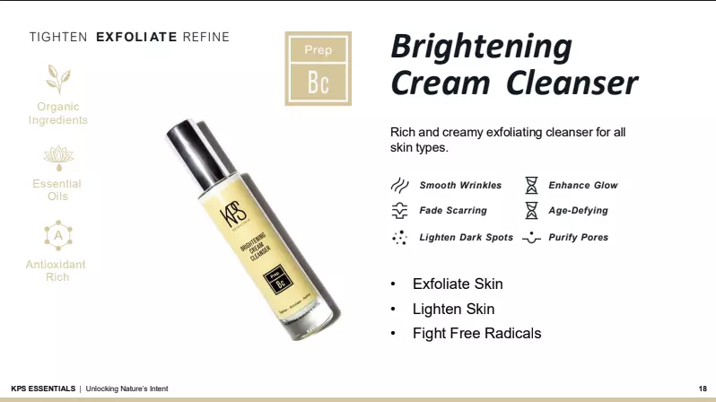 Brightening Cream Cleanser 1.7 oz KPS