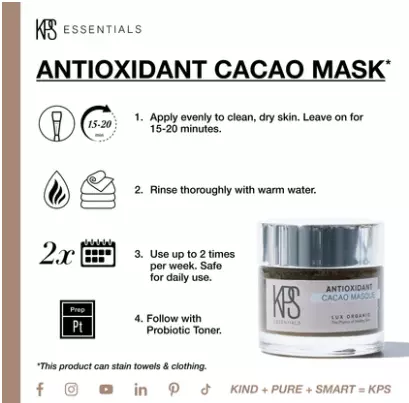 Antioxidant Cacao Mask KPS Essentials 2.3oz