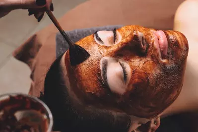 cacao mask on woman