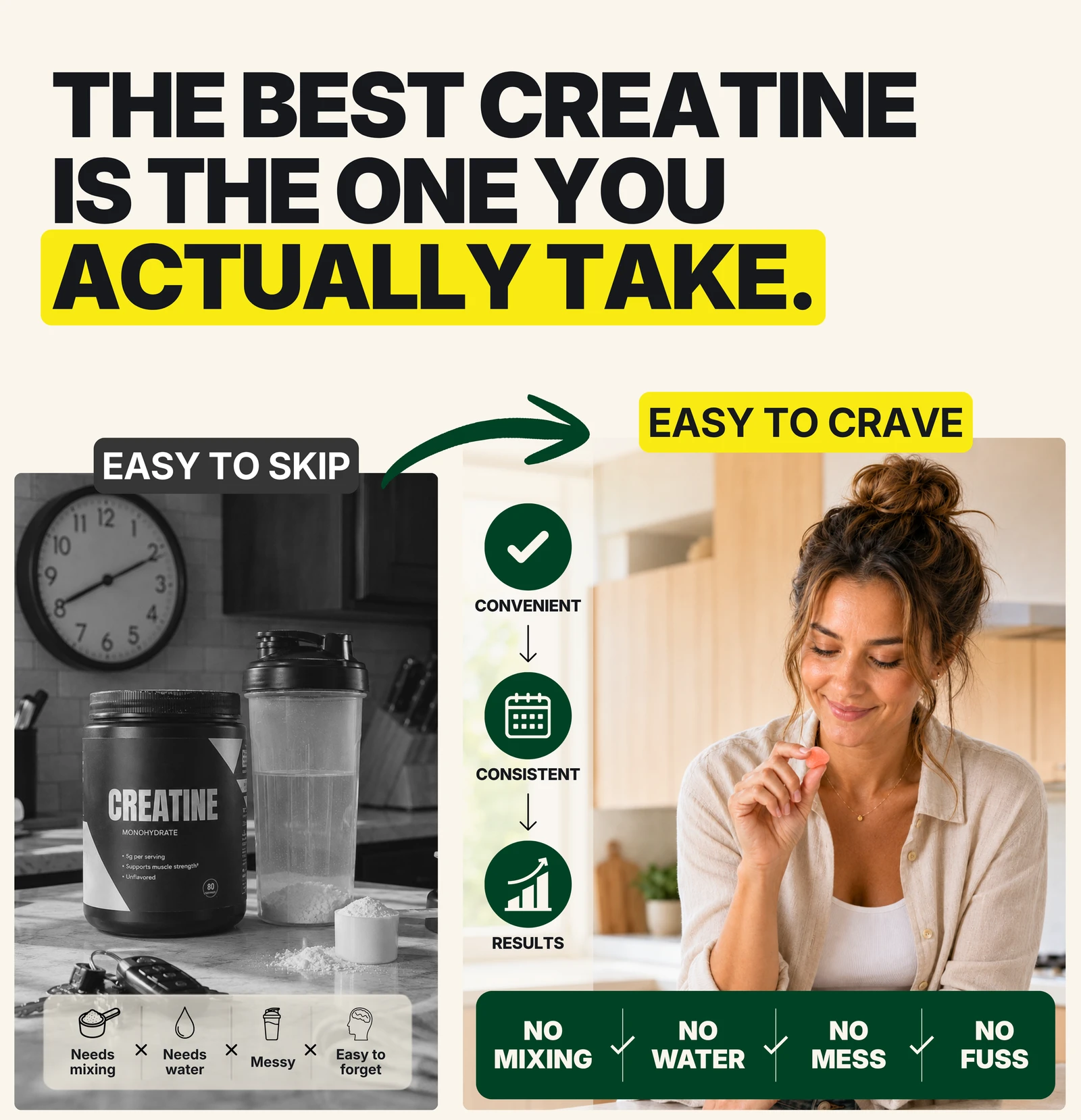 Wild Gainz Creatine Gummies Peach Flavor Sugar Free